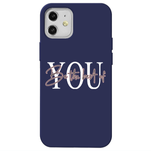 Apple iPhone 12 Be the best of Dark blue Colored Silicone TPU Θήκη