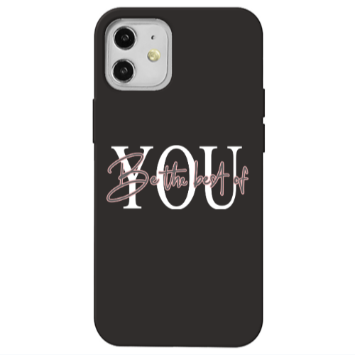 Apple iPhone 12 Be the best of Black Colored Silicone TPU Θήκη
