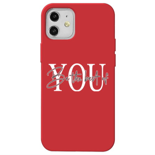 Apple iPhone 12 Be the best of Red Colored Silicone TPU Θήκη