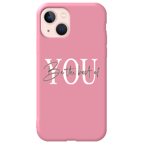 Apple iPhone 13 Be the best of Pink Colored Silicone TPU Θήκη