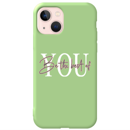Apple iPhone 13 Be the best of Light Green Colored Silicone TPU Θήκη