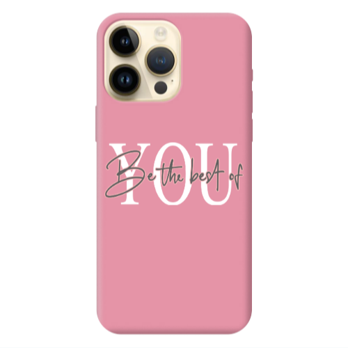 Apple iPhone 13 Pro Max Be the best of Pink Colored Silicone TPU Θήκη