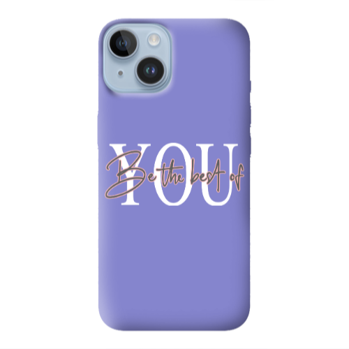 Apple iPhone 14  Be the best of Purple Colored Silicone TPU Θήκη