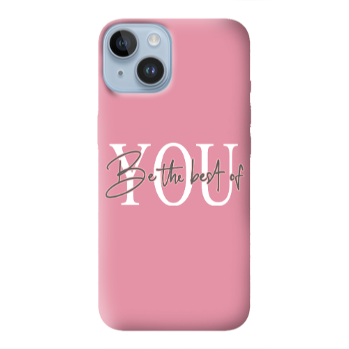 Apple iPhone 14  Be the best of Pink Colored Silicone TPU Θήκη