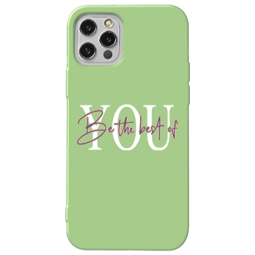 Apple iPhone 12 Pro Max Be the best of Light Green Colored Silicone TPU Θήκη