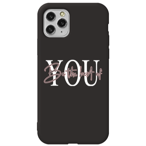 Apple iPhone 11 Pro Max Be the best of Black Colored Silicone TPU Θήκη