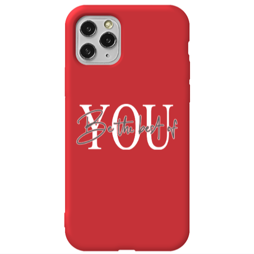 Apple iPhone 11 Pro Max Be the best of Red Colored Silicone TPU Θήκη