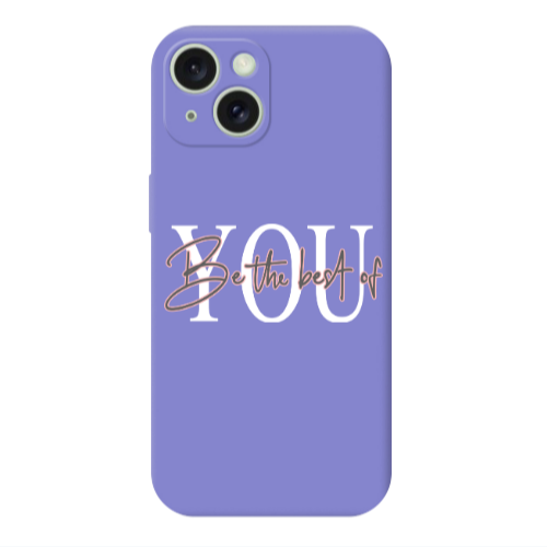 Apple iPhone 15 Plus Be the best of Purple Colored Silicone TPU Θήκη