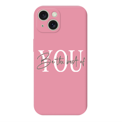 Apple iPhone 15 Plus Be the best of Pink Colored Silicone TPU Θήκη