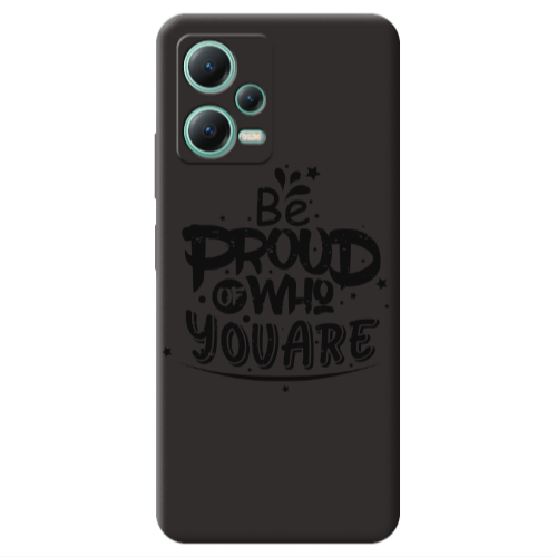 Xiaomi Redmi Note 12 Pro 5G Be proud of who you are Black Colored Silicone TPU Θήκη