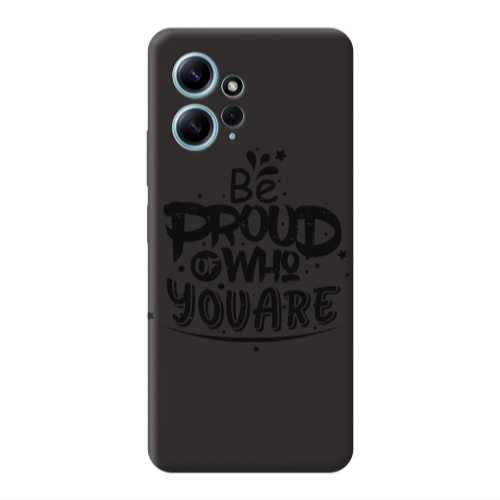 Xiaomi Redmi Note 12 4G Be proud of who you are Black Colored Silicone TPU Θήκη