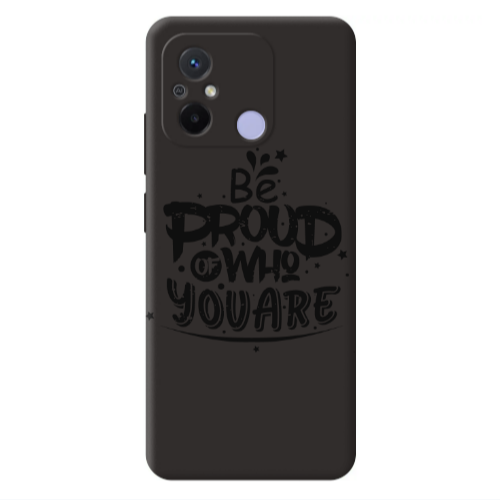 Xiaomi Redmi 12C Be proud of who you are Black Colored Silicone TPU Θήκη