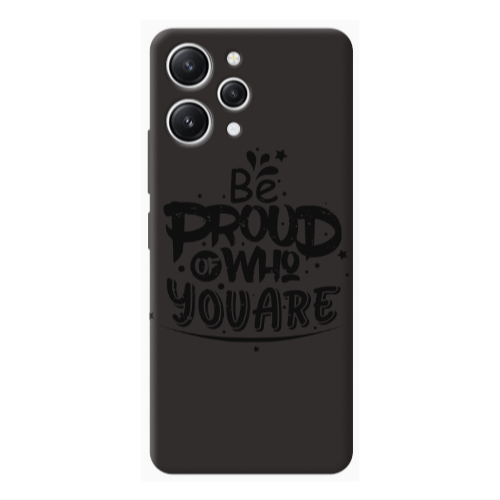 Xiaomi Redmi 12 Be proud of who you are Black Colored Silicone TPU Θήκη