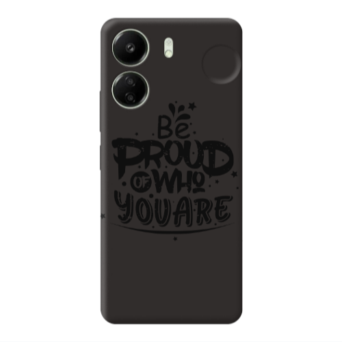 Xiaomi Redmi 13C Be proud of who you are Black Colored Silicone TPU Θήκη