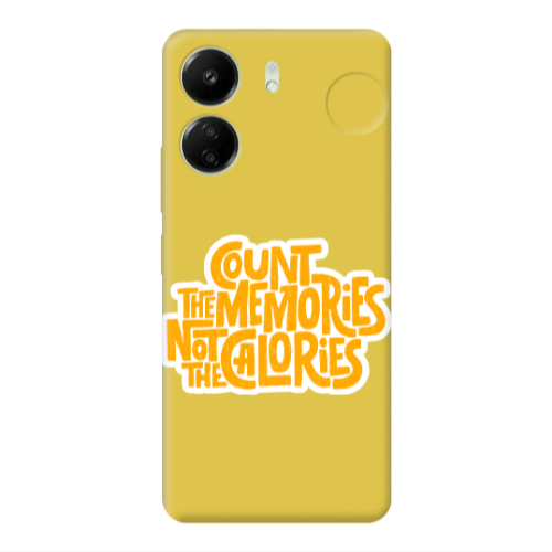 Xiaomi Redmi 13C Count the memories not the calories Yellow Colored Silicone TPU Θήκη