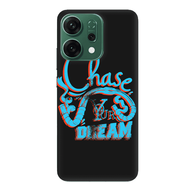 Oppo RENO 14 Chase Your Dream Black Colored Silicone TPU Θήκη