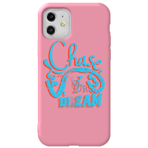 Apple iPhone 11  Chase Your Dream Pink Colored Silicone TPU Θήκη