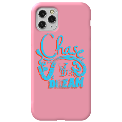 Apple iPhone 11 Pro Chase Your Dream Pink Colored Silicone TPU Θήκη