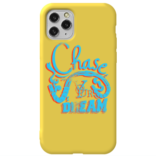 Apple iPhone 11 Pro Chase Your Dream Yellow Colored Silicone TPU Θήκη