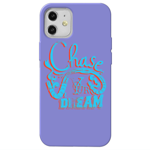 Apple iPhone 12 Chase Your Dream Purple Colored Silicone TPU Θήκη