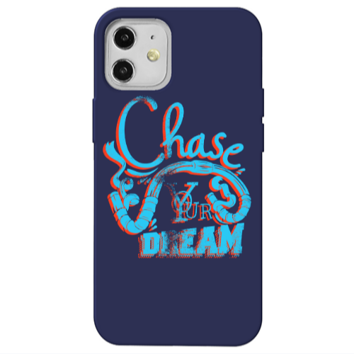 Apple iPhone 12 Chase Your Dream Dark blue Colored Silicone TPU Θήκη