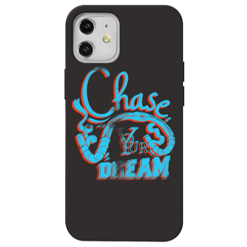 Apple iPhone 12 Chase Your Dream Black Colored Silicone TPU Θήκη