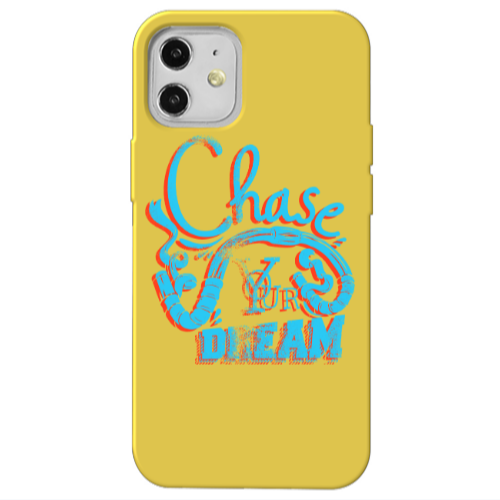 Apple iPhone 12 Chase Your Dream Yellow Colored Silicone TPU Θήκη