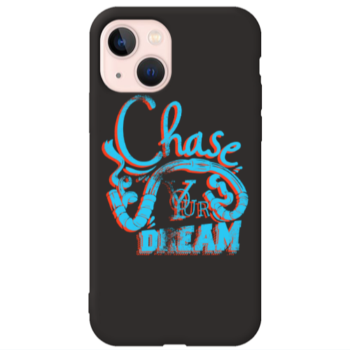 Apple iPhone 13 Chase Your Dream Black Colored Silicone TPU Θήκη