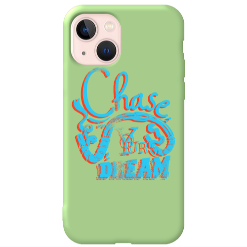 Apple iPhone 13 Chase Your Dream Light Green Colored Silicone TPU Θήκη