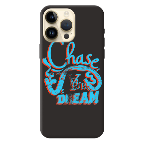 Apple iPhone 13 Pro Max Chase Your Dream Black Colored Silicone TPU Θήκη