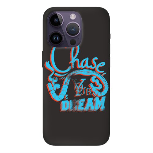 Apple iPhone 14 Pro  Chase Your Dream Black Colored Silicone TPU Θήκη