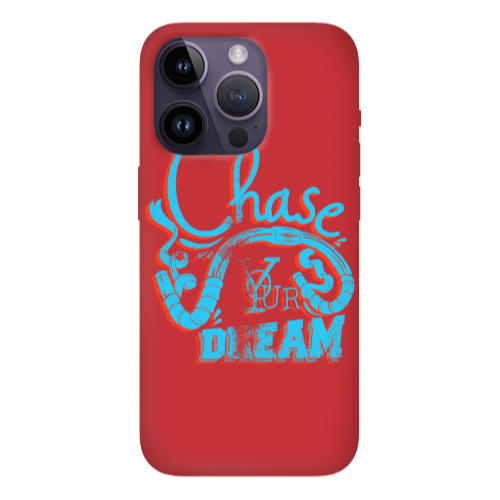 Apple iPhone 14 Pro Max Chase Your Dream Red Colored Silicone TPU Θήκη