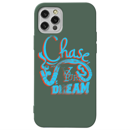 Apple iPhone 13 Pro Chase Your Dream Dark Green Colored Silicone TPU Θήκη