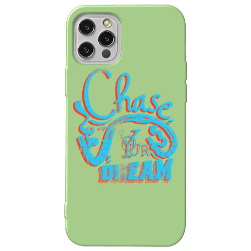 Apple iPhone 12 Pro Max Chase Your Dream Light Green Colored Silicone TPU Θήκη