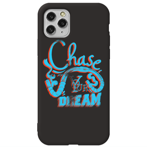 Apple iPhone 11 Pro Max Chase Your Dream Black Colored Silicone TPU Θήκη