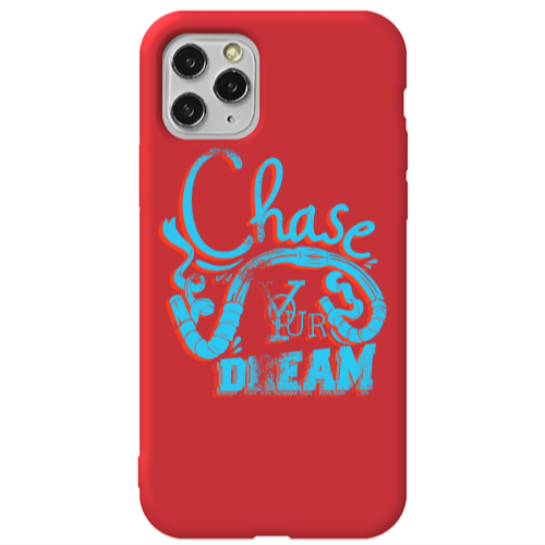 Apple iPhone 11 Pro Max Chase Your Dream Red Colored Silicone TPU Θήκη