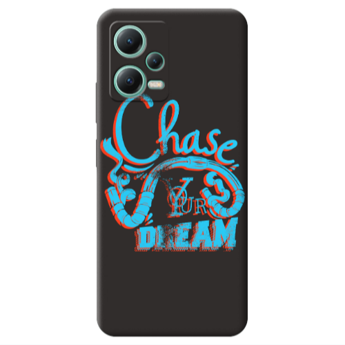 Xiaomi Redmi Note 12 Pro 5G Chase Your Dream Black Colored Silicone TPU Θήκη
