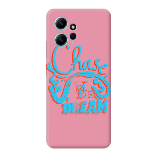 Xiaomi Redmi Note 12 4G Chase Your Dream Pink Colored Silicone TPU Θήκη
