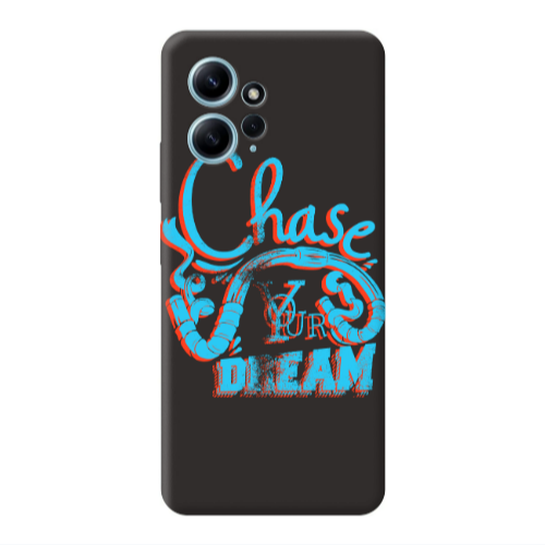 Xiaomi Redmi Note 12 4G Chase Your Dream Black Colored Silicone TPU Θήκη