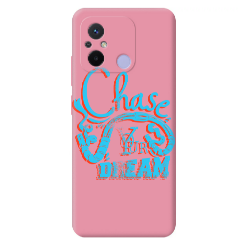 Xiaomi Redmi 12C Chase Your Dream Pink Colored Silicone TPU Θήκη