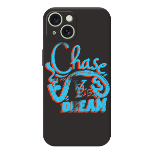 Apple iPhone 15 Chase Your Dream Black Colored Silicone TPU Θήκη