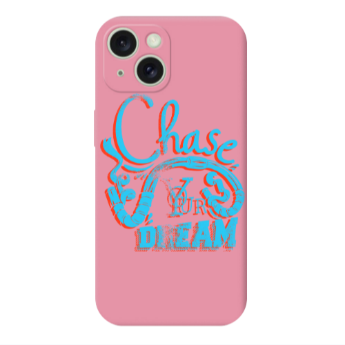 Apple iPhone 15 Plus Chase Your Dream Pink Colored Silicone TPU Θήκη