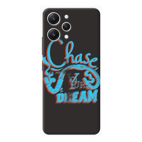 Xiaomi Redmi 12 Chase Your Dream Black Colored Silicone TPU Θήκη