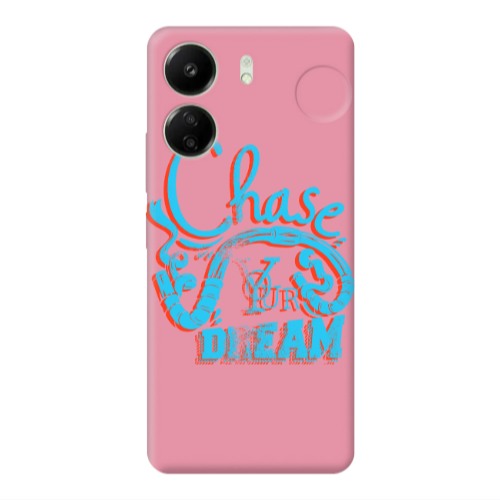 Xiaomi Redmi 13C Chase Your Dream Pink Colored Silicone TPU Θήκη
