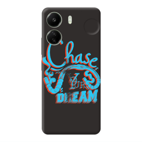 Xiaomi Redmi 13C Chase Your Dream Black Colored Silicone TPU Θήκη