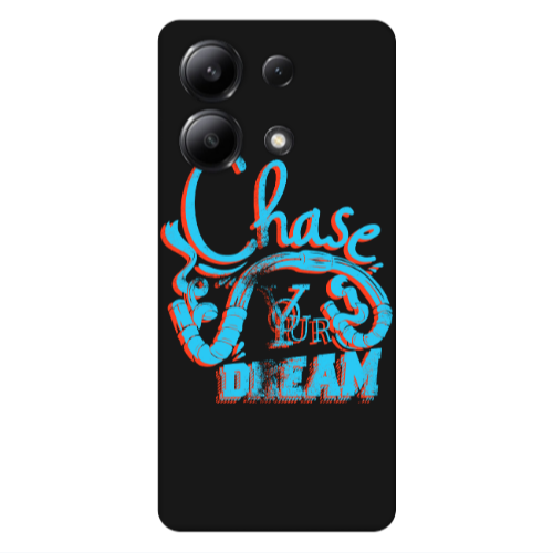 Xiaomi Redmi Note 13 4G Chase Your Dream Black Colored Silicone TPU Θήκη
