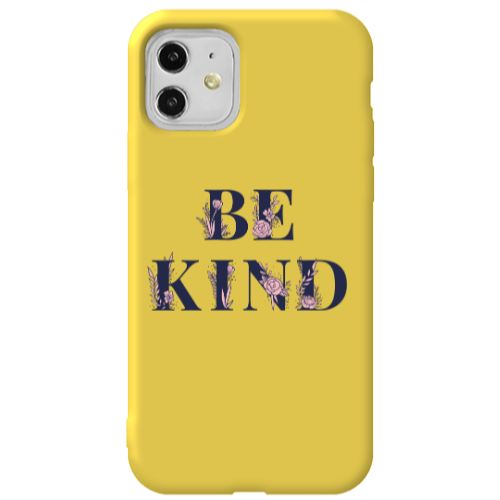 Apple iPhone 11  Be Kind Yellow Colored Silicone TPU Θήκη