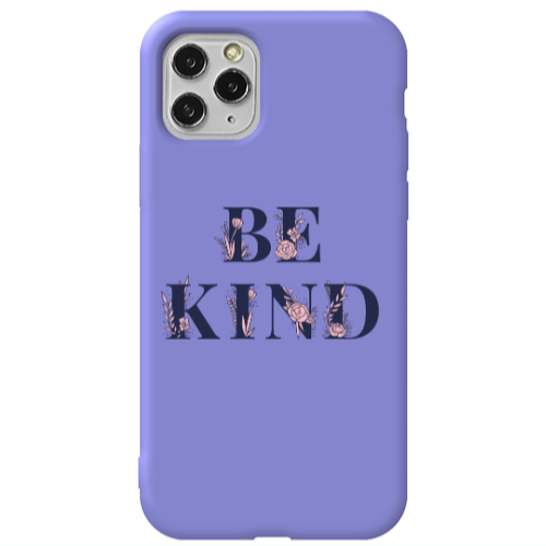 Apple iPhone 11 Pro Be Kind Purple Colored Silicone TPU Θήκη