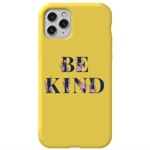 Apple iPhone 11 Pro Be Kind Yellow Colored Silicone TPU Θήκη