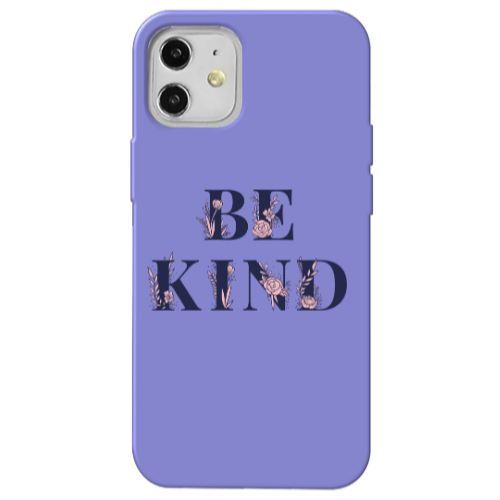 Apple iPhone 12 Be Kind Purple Colored Silicone TPU Θήκη